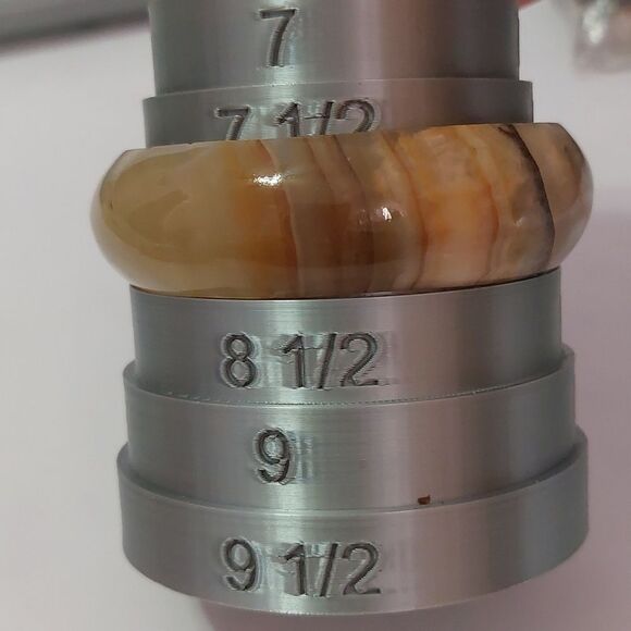 Natural Banded Agate Stone Chunky Bangle Bracelet - Picture 8 of 8